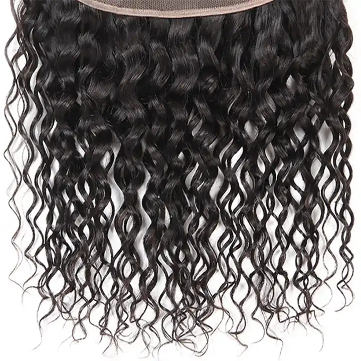 Best 13x4 Lace Frontal 100% Human Hair Water Wave Lace Frontal Closure with Baby Hair Pre-plucked Lace Frontal for Sale Installation Natural Color