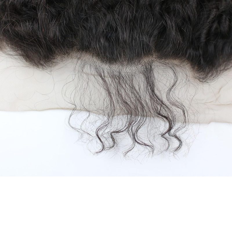 13X6 HD Transparent Lace Frontal Closure Human Hair Indian Virgin Hair Kinky Curly Natural Color Density 130% In Stock