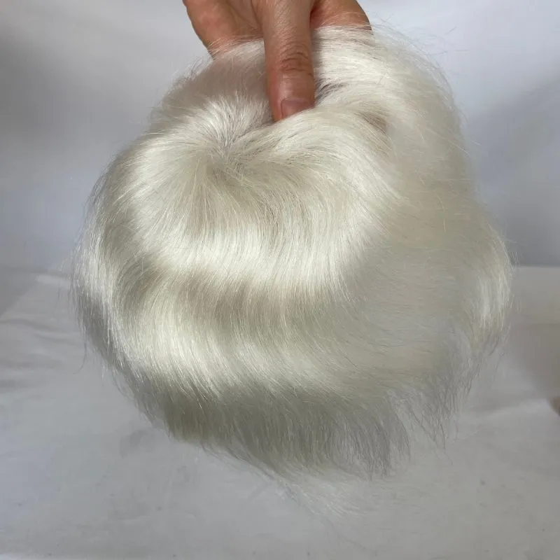 Side or Back Hair Patches Hairpiece Toupee For Men Full PU Thin Skin Base Real Human Hair for Man Covering Bald Spots On Head Sides Or Back 1B80
