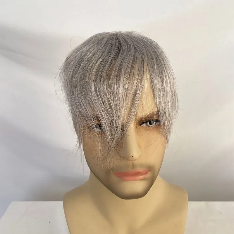Side or Back Hair Patches Hairpiece Toupee For Men Full PU Thin Skin Base Real Human Hair for Man Covering Bald Spots On Head Sides Or Back 1B80