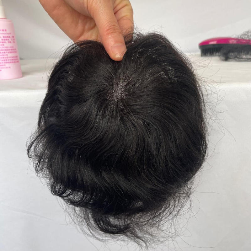 Side or Back Hair Patches Hairpiece Toupee For Men Full PU Thin Skin Base Real Human Hair Hair for Man Covering Bald Spots On Head Sides Or Back