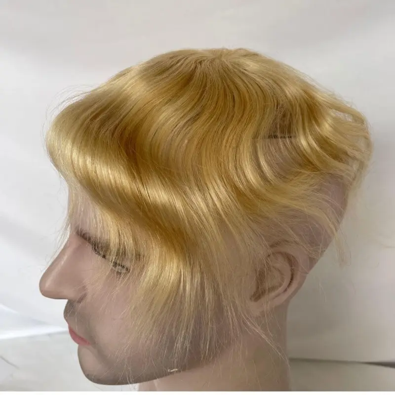 Side or Back Hair Patches Hairpiece Toupee For Men Full PU Thin Skin Base Real Human Hair for Man Covering Bald Spots On Head Sides Or Back 1B80