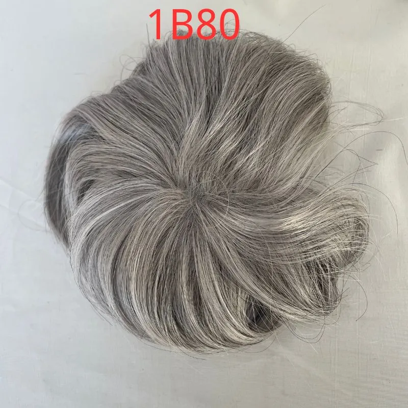 Side or Back Hair Patches Hairpiece Toupee For Men Full PU Thin Skin Base Real Human Hair for Man Covering Bald Spots On Head Sides Or Back 1B80