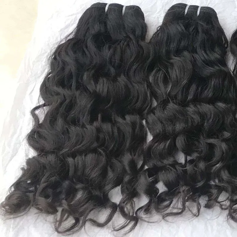 2024 12A 100% Raw Virgin Burmese Water Wave  Hair Weaves  Bundles 8"-30" Natural Color with Hd Lace Closure  For Black Women