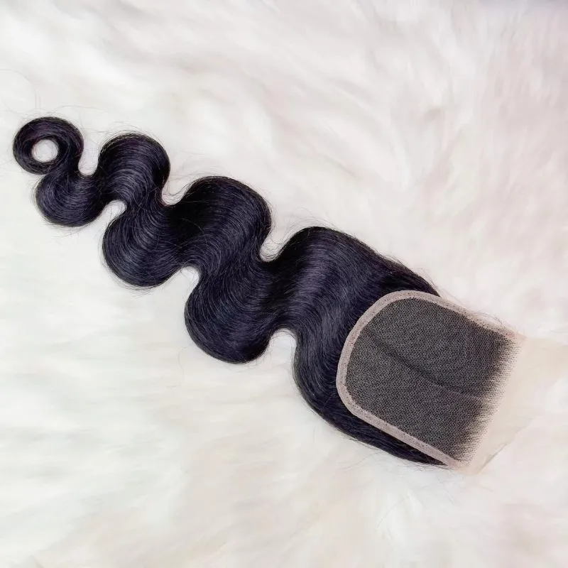 4x4 Skinlike Real HD Lace Frontal Body Wave  0.14mm Ultra Thin Invisible Lace Pre-plucked Clean Natural Hairline Skin Melt Swiss Lace Frontal Piece Natural Black  12-22 inch