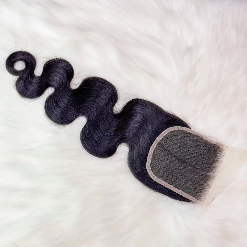 4x4 Skinlike Real HD Lace Frontal Body Wave  0.14mm Ultra Thin Invisible Lace Pre-plucked Clean Natural Hairline Skin Melt Swiss Lace Frontal Piece Natural Black  12-22 inch