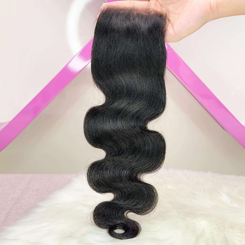 4x4 Skinlike Real HD Lace Frontal Body Wave  0.14mm Ultra Thin Invisible Lace Pre-plucked Clean Natural Hairline Skin Melt Swiss Lace Frontal Piece Natural Black  12-22 inch
