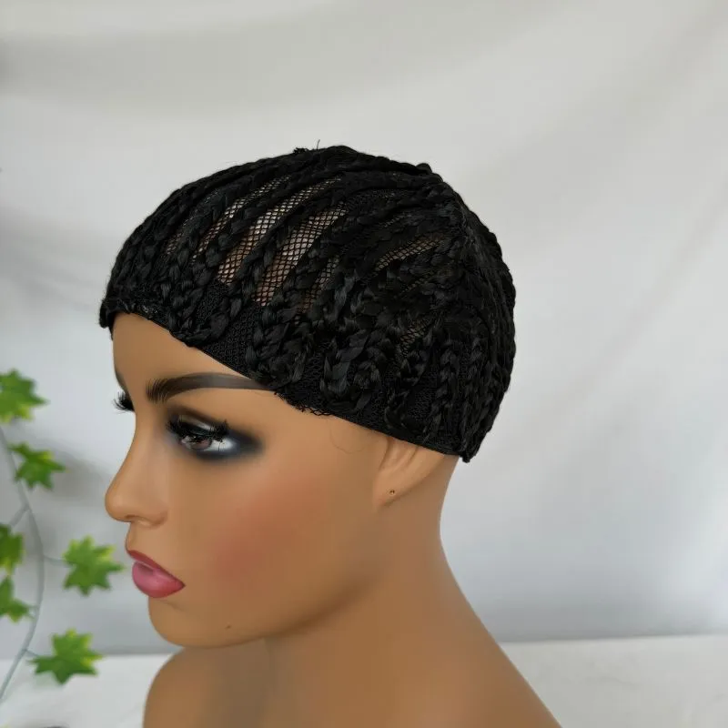 Cornrows Wig Cap Easier To Sew In With Adjustable Strap Synthetic Braided Wig Caps Crotchet Cornrows Cap For Easier Sew In Caps for Making Breathable
