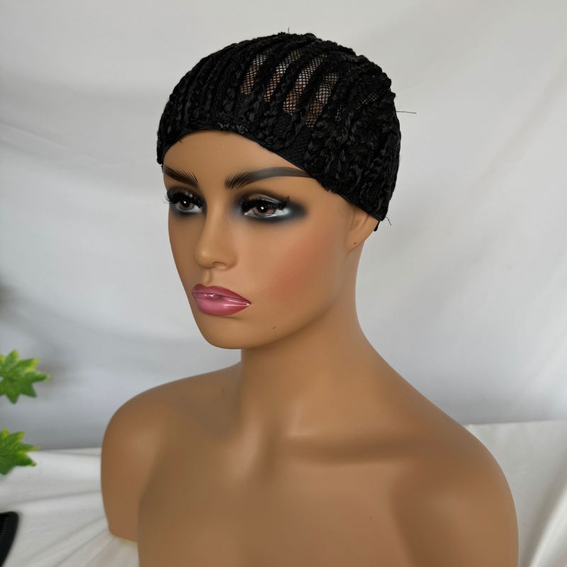 Cornrows Wig Cap Easier To Sew In With Adjustable Strap Synthetic Braided Wig Caps Crotchet Cornrows Cap For Easier Sew In Caps for Making Breathable