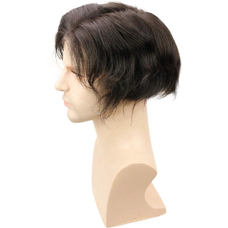 Toupee for Man 100% European Human Hair Replacement Full French Lace  8”X10" Hairpiece For Men 18# Color