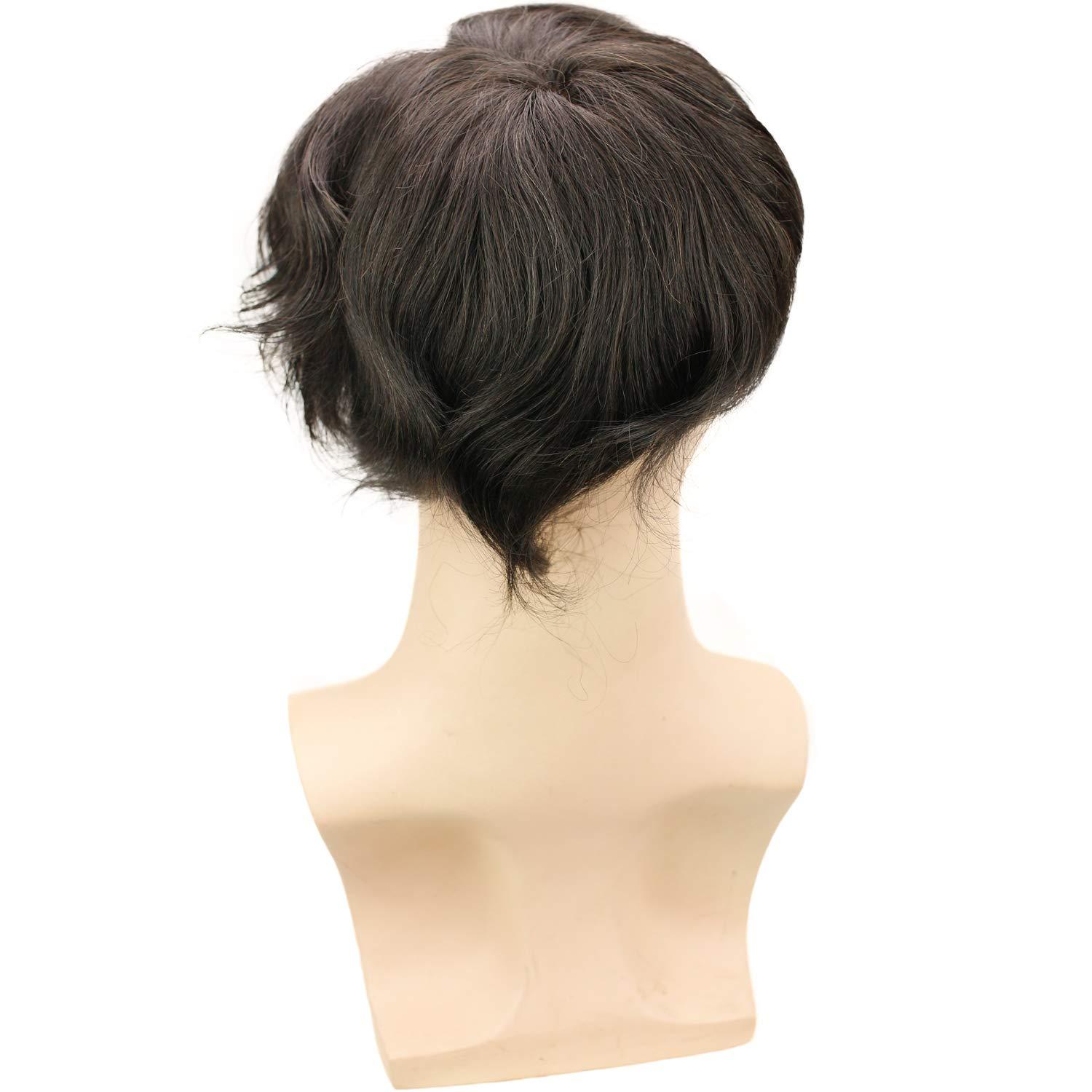 Toupee for Man 100% European Human Hair Replacement Full French Lace  8”X10" Hairpiece For Men 18# Color