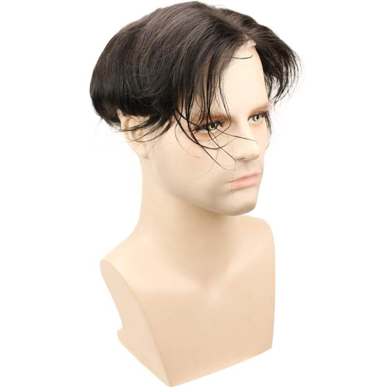 Toupee for Man 100% European Human Hair Replacement Full French Lace  8”X10" Hairpiece For Men 18# Color