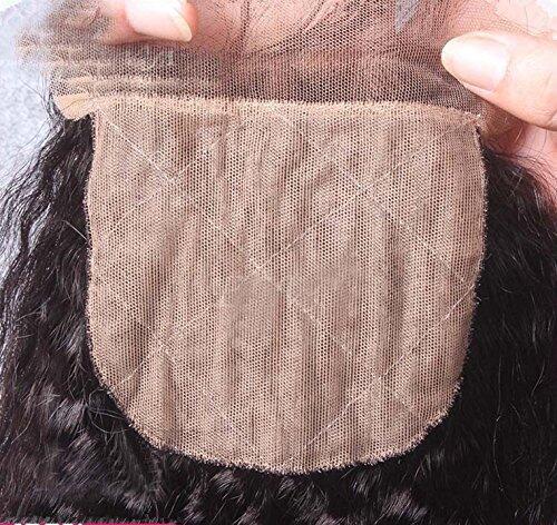 Silk Base Top Closure Bleached Knots 100% Brazilian Virgin Human Hair  4x4  Closure Kinky Straight Silk Base Closure Free Part Natural Color