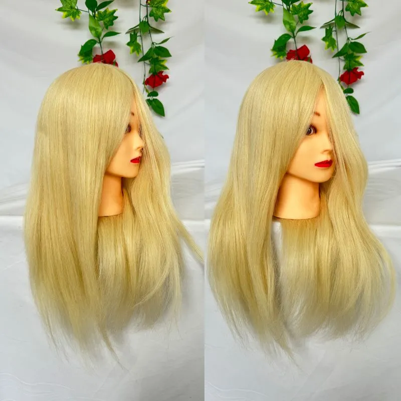 Female Mannequin Head with 613 Blonde Hair 60% Real Human 20inch Long Hair Doll Mannequin Head For Practicing Braiding Hair  Manikin Head Wigs Practice Head Model
