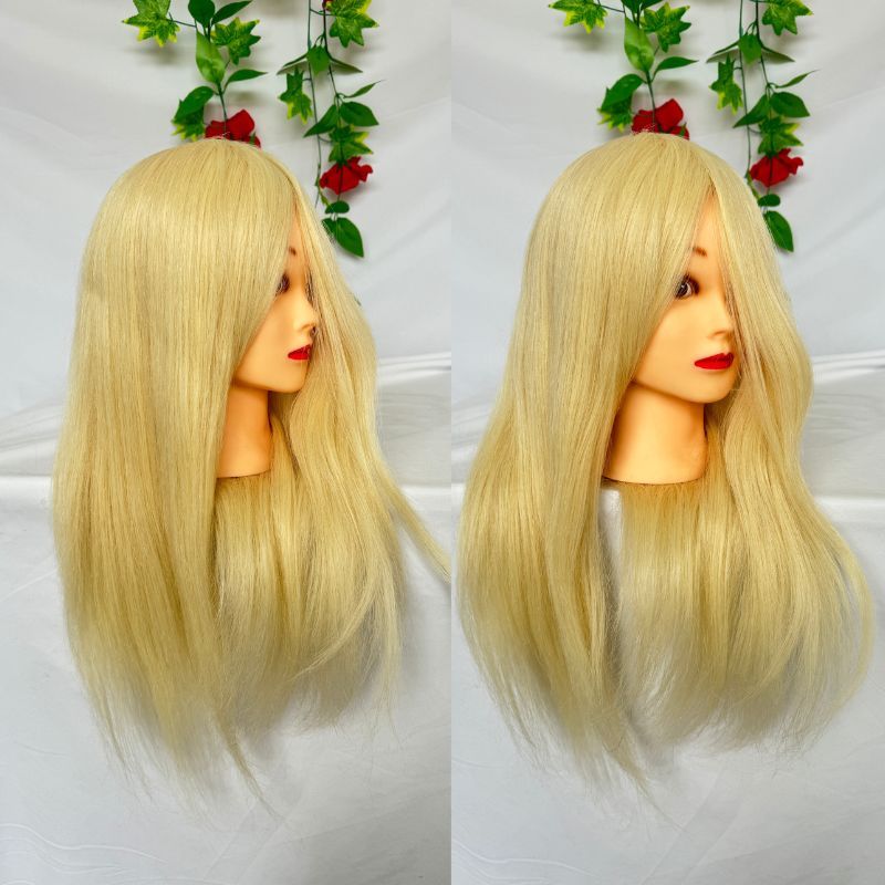 Female Mannequin Head with 613 Blonde Hair 60% Real Human 20inch Long Hair Doll Mannequin Head For Practicing Braiding Hair  Manikin Head Wigs Practice Head Model