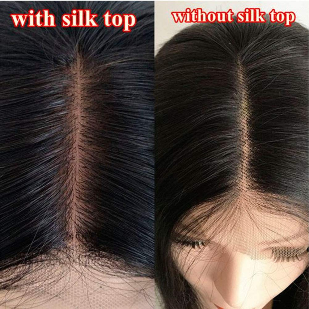 Eseewigs Afro Kinky Curly Silk Based Closure 4x4 Silk Base Lace Human Hair Top Full Closure Piece Bleached Knots Free Part Brazilian Remy Hair 18inch Natural Black