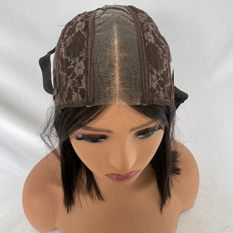 2x6 Lace Bob Wigs Straight 200% Density 12 Inch Short Bob Wig Lace 12A Top Grade Human Hair Wigs Natural Color