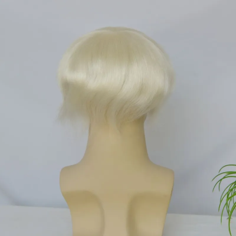 Best 8x10 Men Toupee Full French Lace Cap  Hair Replacement 100% European Human Hair #18 Brown Blonde Color Hairpiece For Men