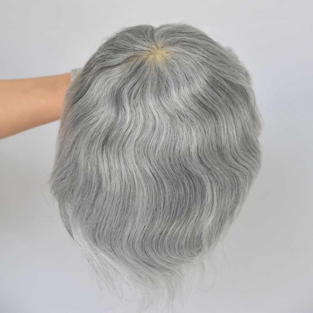 Best 8x10 Men Toupee Full French Lace Cap  Hair Replacement 100% European Human Hair #18 Brown Blonde Color Hairpiece For Men