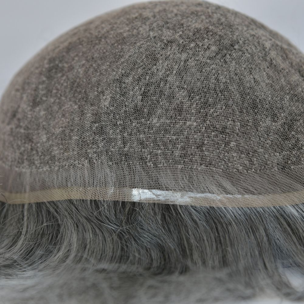 Best 8x10 Men Toupee Full French Lace Cap  Hair Replacement 100% European Human Hair #18 Brown Blonde Color Hairpiece For Men