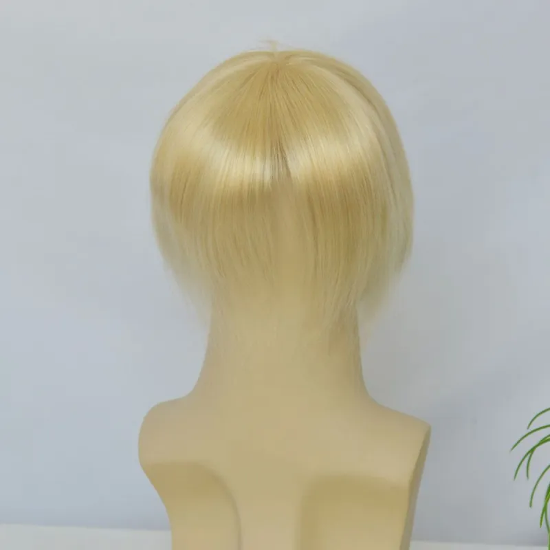 Best 8x10 Men Toupee Full French Lace Cap  Hair Replacement 100% European Human Hair #18 Brown Blonde Color Hairpiece For Men