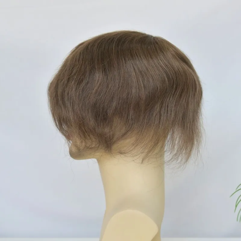 Best Hair Replacement 100%Human Hair with French Lace  8”X10" Hairpiece For Men#21 Ash Blonde Color