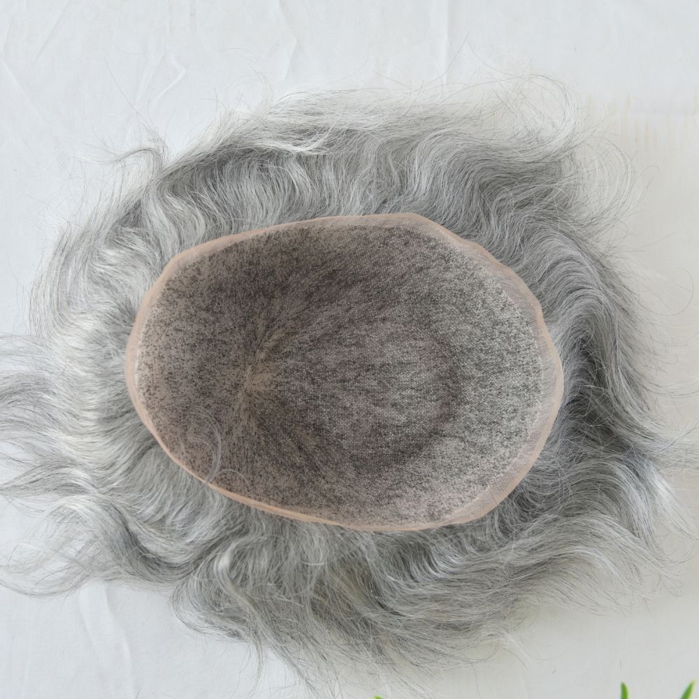 Best 8x10 Men Toupee Full French Lace Cap  Hair Replacement 100% European Human Hair #18 Brown Blonde Color Hairpiece For Men