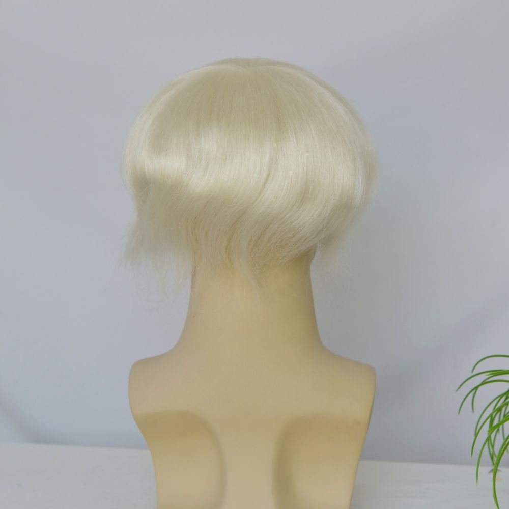 Best 8x10 Men Toupee Full French Lace Cap  Hair Replacement 100% European Human Hair #18 Brown Blonde Color Hairpiece For Men