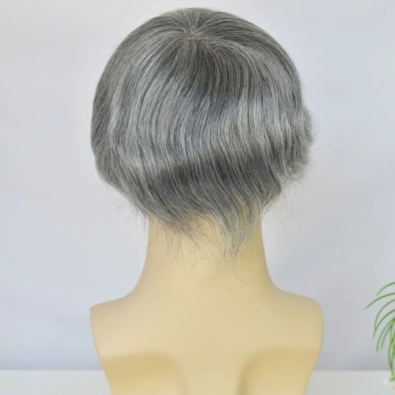 Best Hair Replacement 100%Human Hair with French Lace  8”X10" Hairpiece For Men#21 Ash Blonde Color