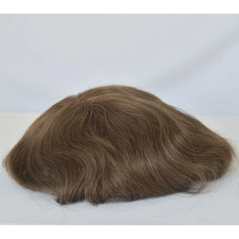 Best Hair Replacement 100%Human Hair with French Lace  8”X10" Hairpiece For Men#21 Ash Blonde Color