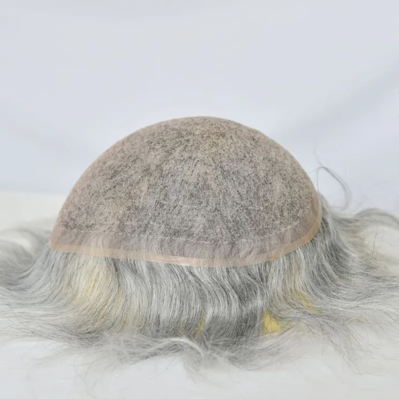 Best 8x10 Men Toupee Full French Lace Cap  Hair Replacement 100% European Human Hair #18 Brown Blonde Color Hairpiece For Men