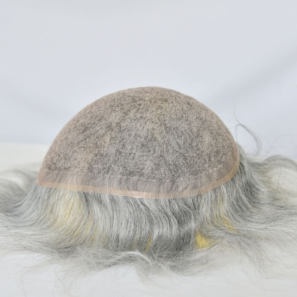 Best 8x10 Men Toupee Full French Lace Cap  Hair Replacement 100% European Human Hair #18 Brown Blonde Color Hairpiece For Men