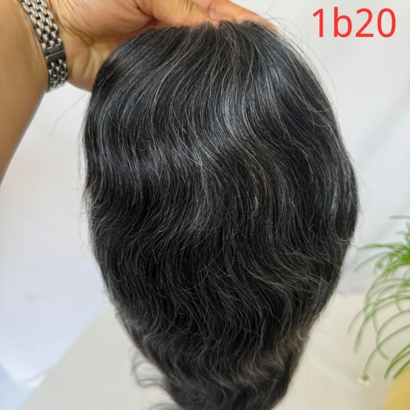 Toupee 100% Human Hair Super Swiss Lace European  Hair Mono Lace with PU Hairpiece Replacement System for Men 8X10 Inch