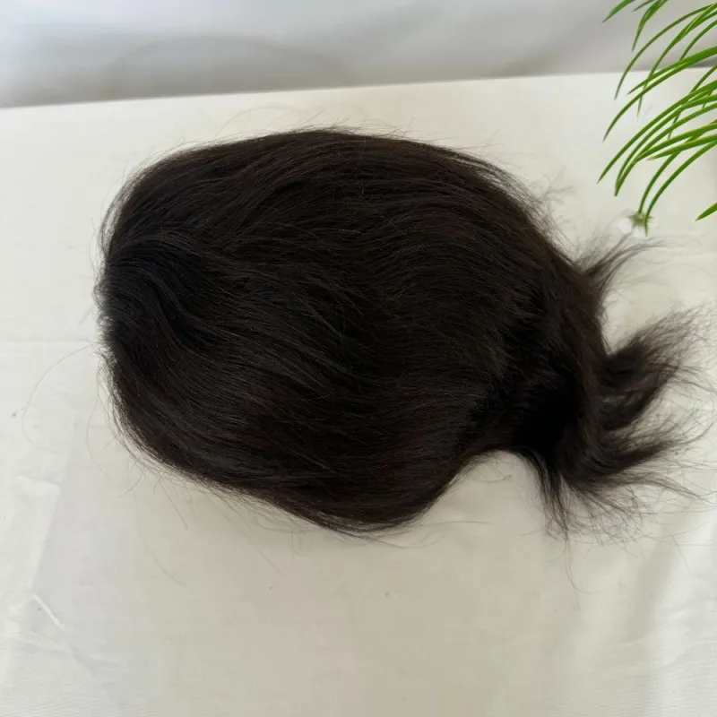 Toupee 100% Human Hair Super Swiss Lace European  Hair Mono Lace with PU Hairpiece Replacement System for Men 8X10 Inch