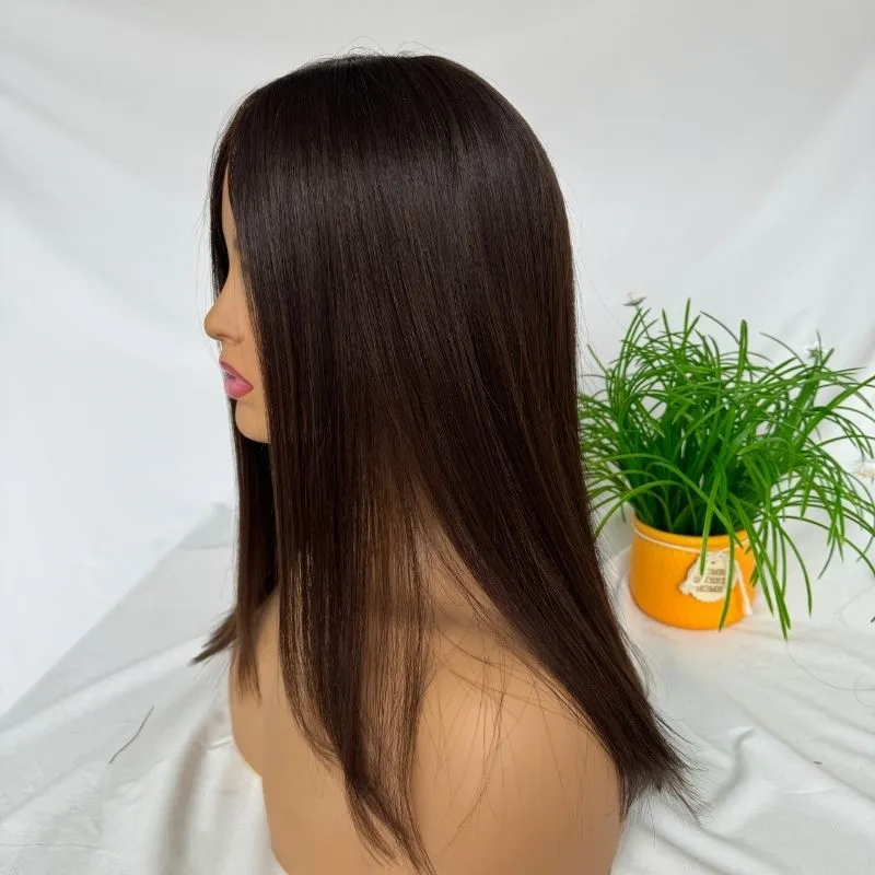 12A 5x5 D Style Silk Skin Base Wig for Women Wigs 100% Top Human Hair Wigs Glueless Dark Brown Wigs Clip In 33CM-50 CM