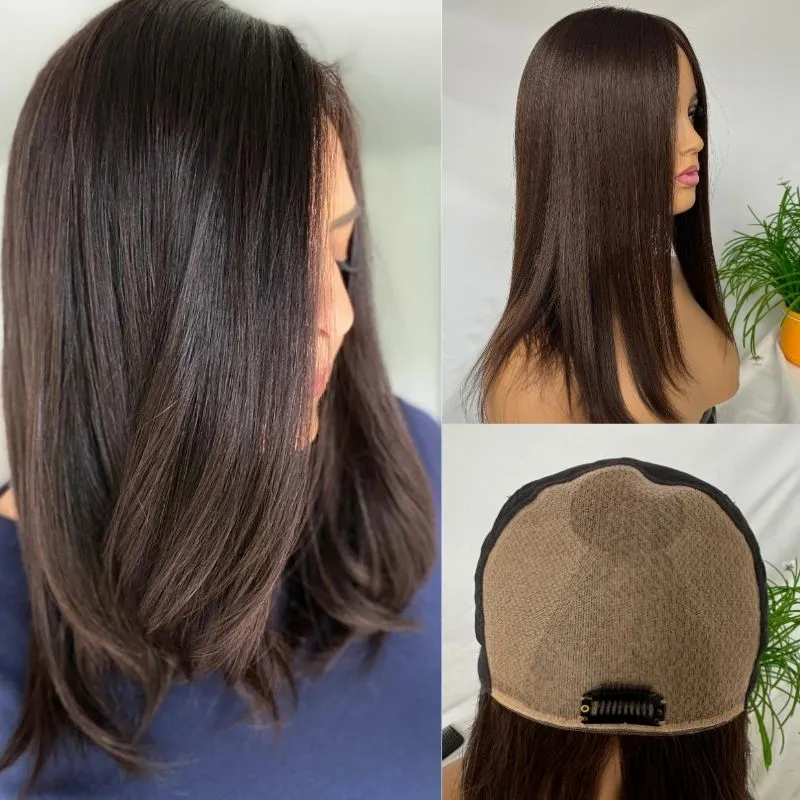 12A 5x5 D Style Silk Skin Base Wig for Women Wigs 100% Top Human Hair Wigs Glueless Dark Brown Wigs Clip In 33CM-50 CM