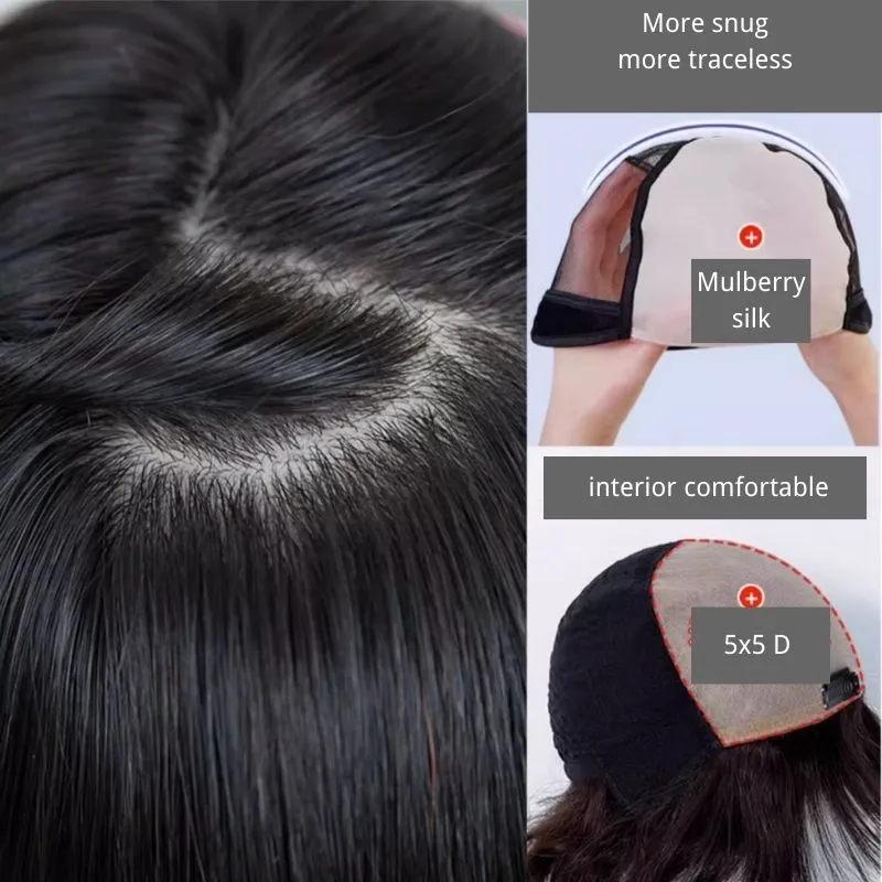 12A 5x5 D Style Silk Skin Base Wig for Women Wigs 100% Top Human Hair Wigs Glueless Dark Brown Wigs Clip In 33CM-50 CM