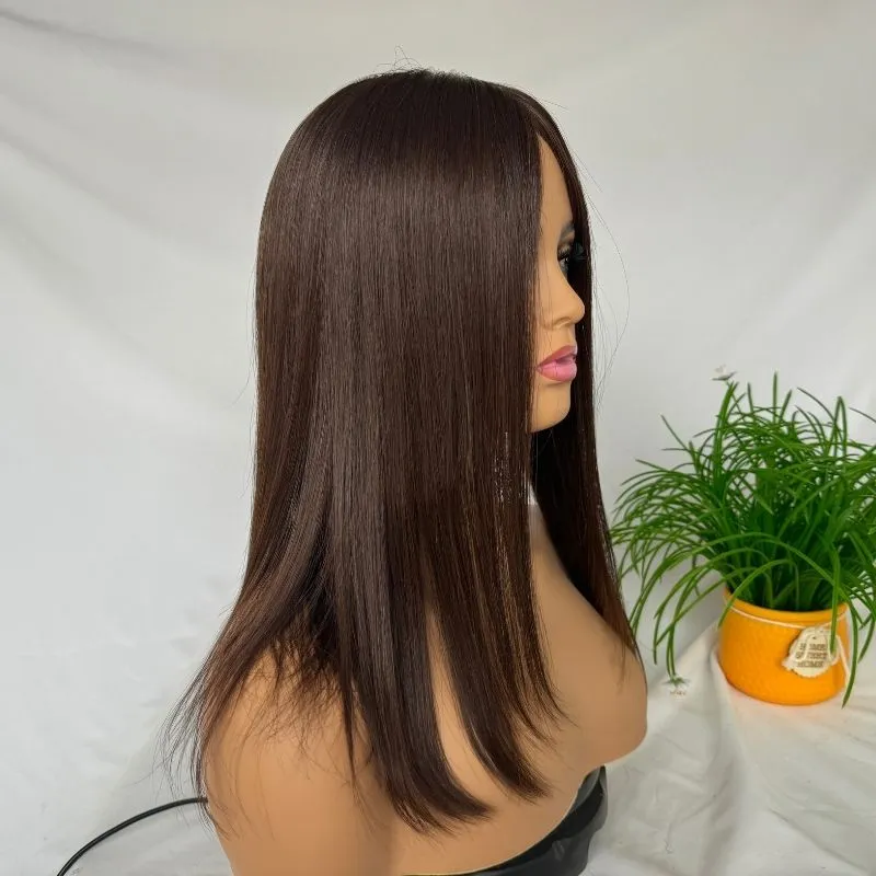 12A 5x5 D Style Silk Skin Base Wig for Women Wigs 100% Top Human Hair Wigs Glueless Dark Brown Wigs Clip In 33CM-50 CM