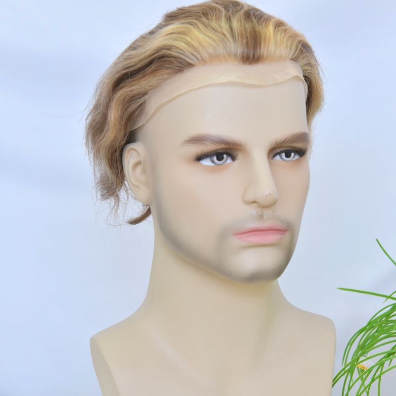 New Arrivals Full Swiss Lace Cap Base 4mixed 27 highlight 613 Front Colored Toupee for Men 100% European Human Hair System 10X8 Inch