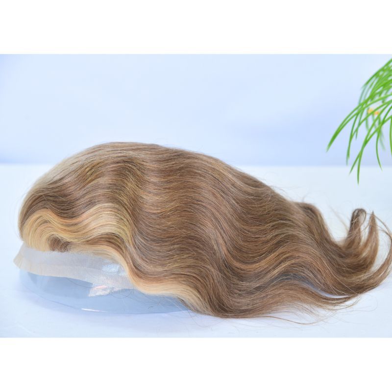 New Arrivals Full Swiss Lace Cap Base 4mixed 27 highlight 613 Front Colored Toupee for Men 100% European Human Hair System 10X8 Inch
