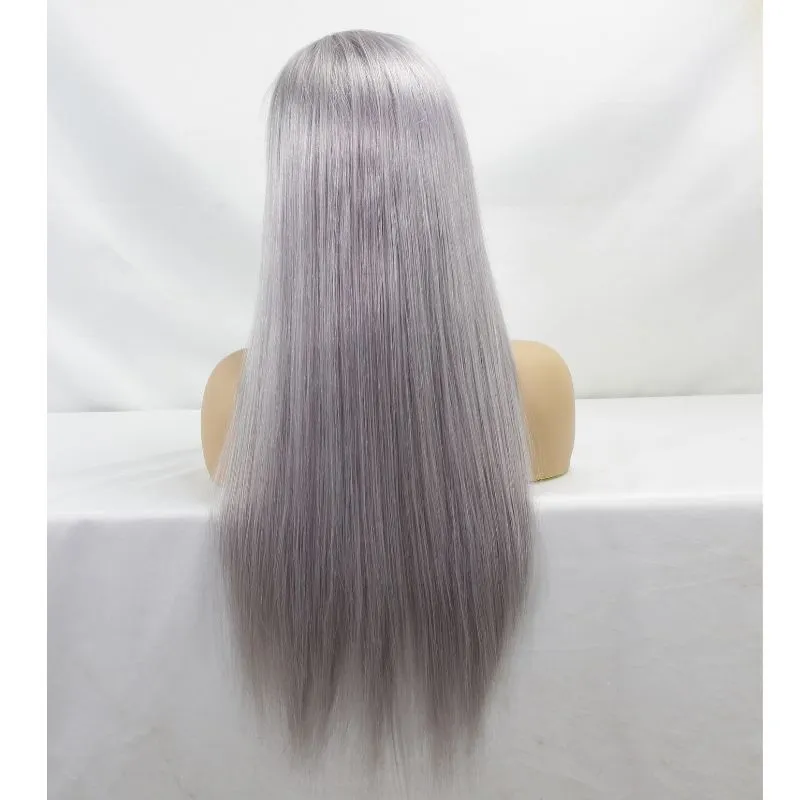 Eseewigs Full  Lace Wigs Grey Colored Wig 100% European Human Hair Straight Human Hair Wigs For Women Blonde Wig Transparent HD Lace Wigs