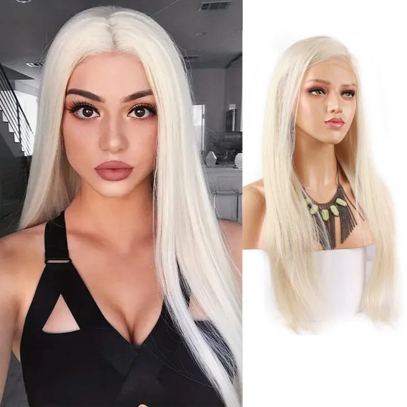 Eseewigs Full  Lace Wigs  60# Colored Wig 100% European Human Hair Straight Human Hair Wigs For Women Blonde Wig Transparent HD Lace Wigs