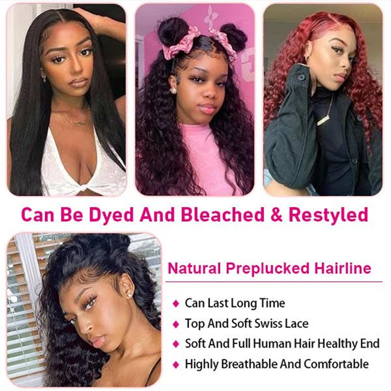 180% Density Transparent Lace Wigs Deep Wave 13X4 Lace Front Wigs Best Glueless Lace Wigs For Women