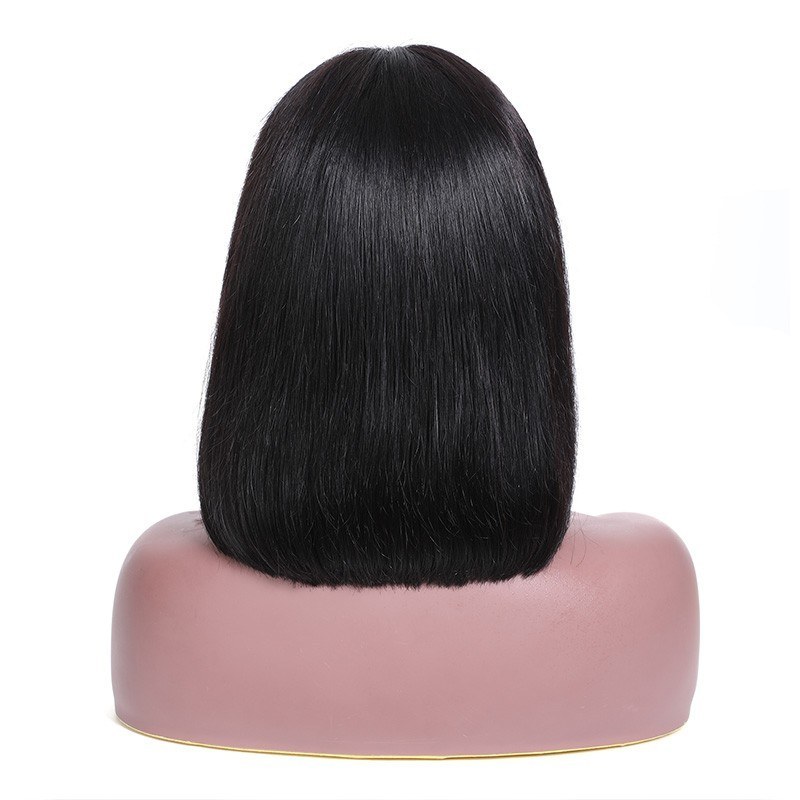 New Straight Bob Wig with Bang Lace Front 150% Density Wig 100% Human Hair
