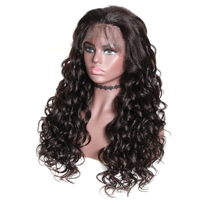 Mix Curly Wig Lace Front Human Hair Pre Pluck Wigs With Baby Hair 180% Density Long Wigs