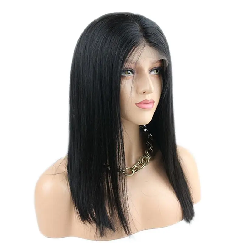 150% Short Straight Lace Front Human Hair Wigs Bob Style Black Bob Cut Wig Pre Plucked for Black Women