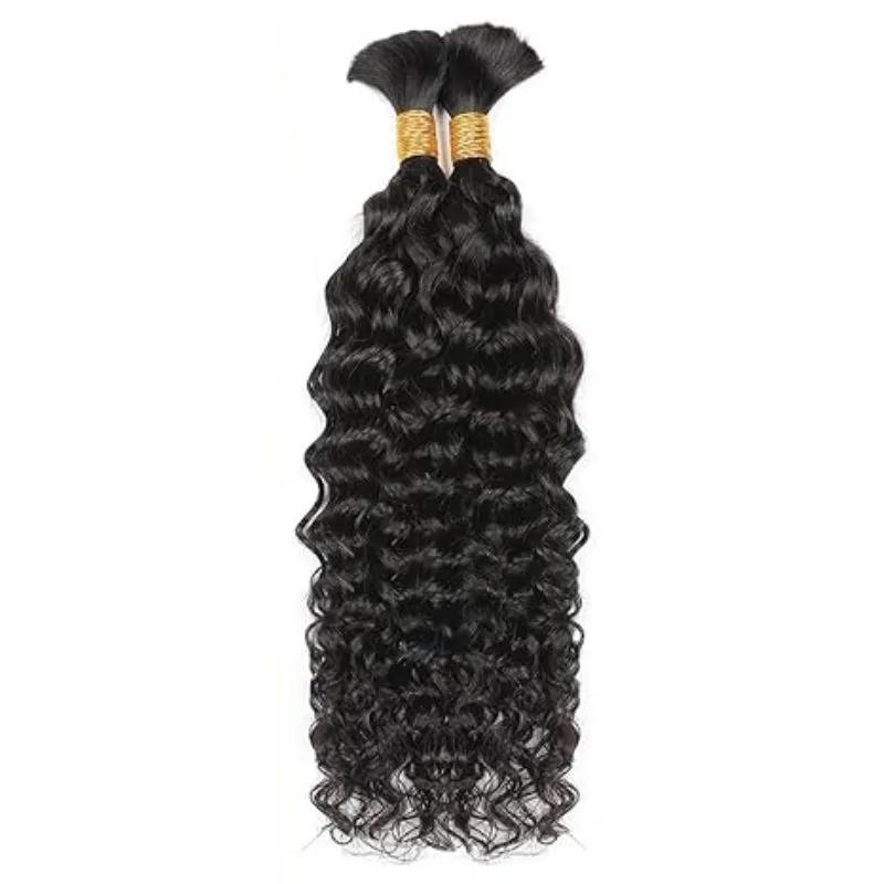 Crochet Braids Human Braiding Hair 14Inch Water Wave Bulk Human Hair for Braiding No Weft Human Hair Bundles for Braiding Micro Human Braiding Hair