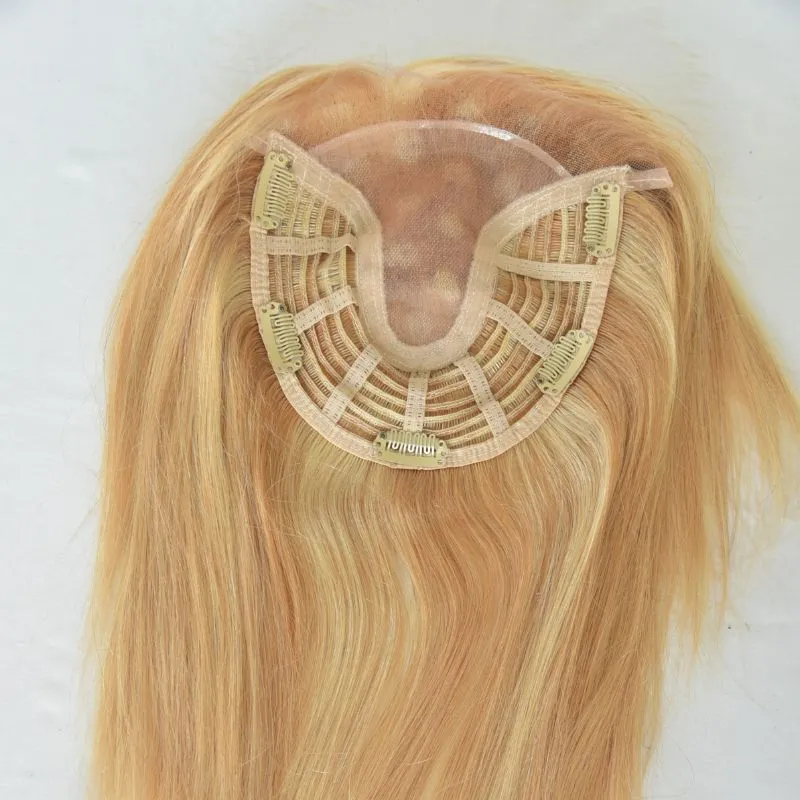 Hair Toppers for Women 15x17 cm Swiss Base Real Human Hair Toppers for Women with Thinning Hair Pieces for Women Human Hair Toppers with No Bangs Top Hair Extensions Hair Toppers for Women