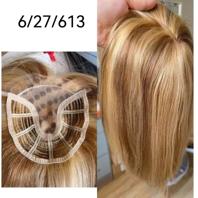 Hair Toppers for Women 15x17 cm Swiss Base Real Human Hair Toppers for Women with Thinning Hair Pieces for Women Human Hair Toppers with No Bangs Top Hair Extensions Hair Toppers for Women