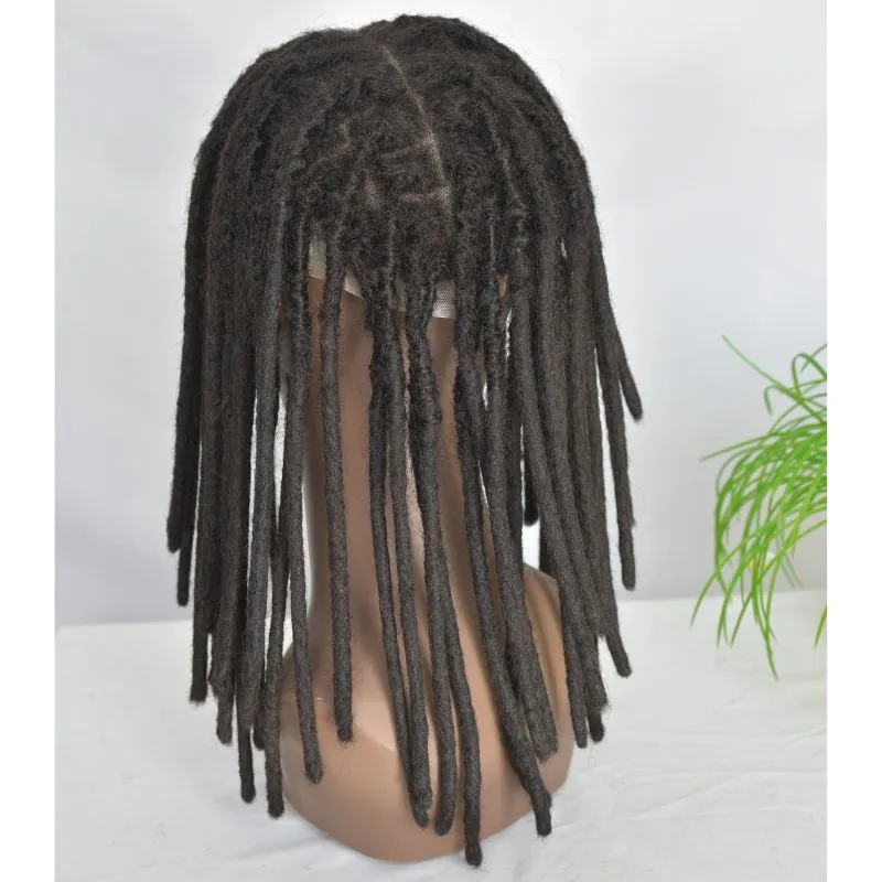 10 Inch Transparent Full Lace Base Afro Dreadlock Extensions Men 's Toupee 100% Human Hair Dreadlock Crocheted On the Toupee 8x10 Inch Hair System 8Inch 12Inch